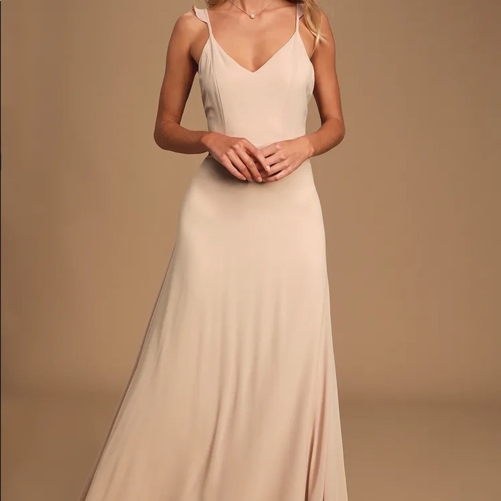 Lulu’s Meteoric Rise Blush Maxi Dress, XS, NWT